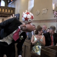Video: Groom upstages bride with epic ‘aisle freestyle’ football skills