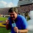 Video: Life as a sideline reporter can be very, very dangerous