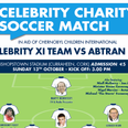 Irish celebrities and sporting legends to take part in charity match for Chernobyl Children International in Cork