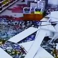 Video: Oh beer – entire alcohol stand comes crashing down