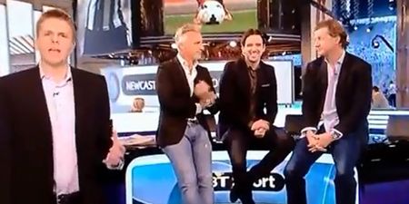 Video: David Ginola was caught making a very rude gesture live on BT Sport this afternoon