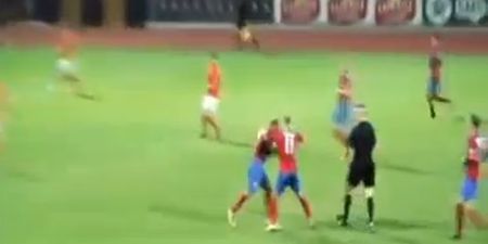 Video: Lithuanian team-mates have an on-pitch dust-up
