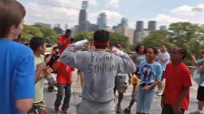 Video: Comedian does an epic real life Rocky training montage in the streets of Philadelphia