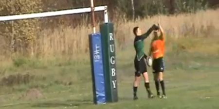 Video: This player was so happy with his try he celebrated with the referee