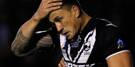 Video: Embarrassing slip costs Sonny Bill Williams a try at the Rugby League World Cup