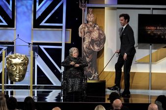 Video: Sacha Baron Cohen accidentally ‘kills’ old lady at BAFTA Britannia Awards…