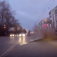 Video: Russian road erupts in front of drivers