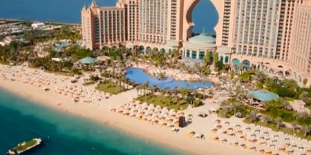 Video: Watch Lee Westwood nail a 235 yard shot onto an island green from a 22nd floor Dubai hotel suite