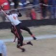Video: Wide receiver makes epic full-stretch, one-handed catch in High School football match