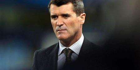Pic: Roy Keane looked as if he was wearing a pair of Chelsea shorts and socks in the ITV studio tonight