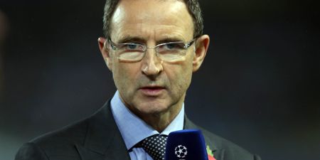 Pic: A dapper looking Martin O’Neill gets hands on with the Irish jersey