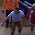 Video: Female rugby league fan excitedly sniffs player’s freshly discarded shorts