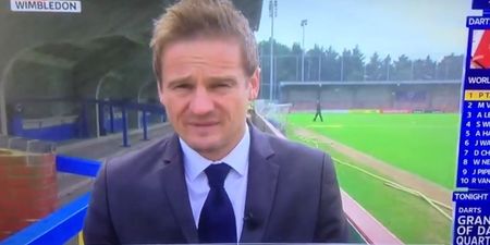 Video: AFC Wimbledon manager gets soaked by sprinklers live on Sky Sports