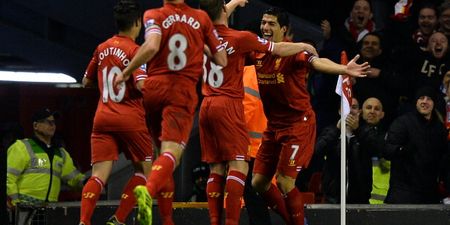 Video: Luis Suarez has scored two absolute stunners on his way to a first half hat-trick