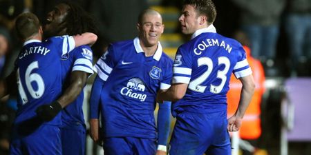 GIF: Seamus Coleman scores a screamer for Everton