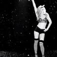 Video: Abbey Clancy strips down to her smalls and sings a Christmas song