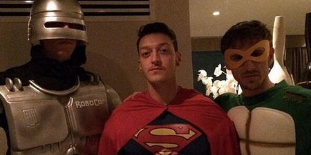 Picture: The Arsenal players kitted out for their Christmas party in fancy dress
