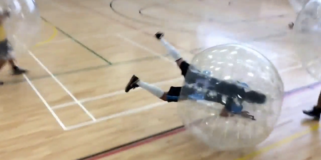 Video: Bubble Football quickly escalates into Bulldogs Charge