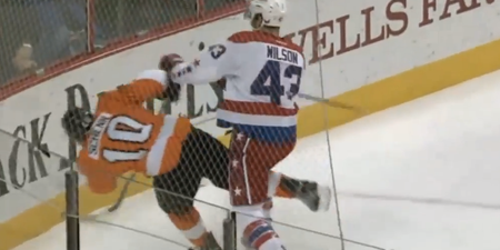 Video: Massive hit on ice hockey player leads to mass brawl