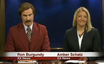 Video: Ron Burgundy stays classy as he anchors a real live TV news report
