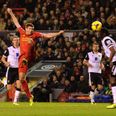 GIF: Steven Gerrard was denied an amazing goal by the width of the post last night