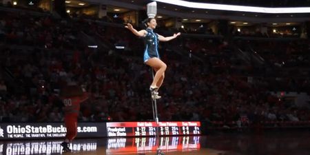 Video: We’re bowled over by this acrobat’s incredible half time show