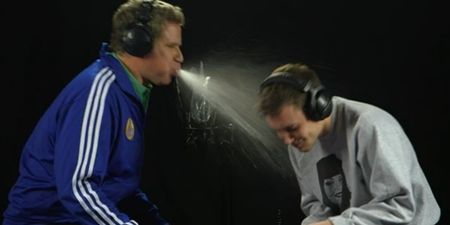 Watch as a wet Will Ferrell completely drenches his opponent in this BBC innuendo interview