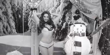 Video: Kelly Brook singing Santa Baby in next to nothing