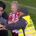 Video: Elderly Portuguese lady laughs in the face of stewards after taking part in pitch invasion