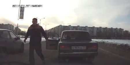 Video: Road raging Russian loses car door following minor altercation