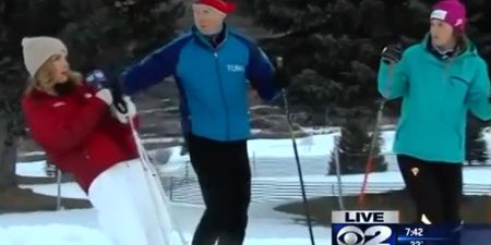 Video: Fainting halfway through wasn’t going to stop this reporter from finishing her piece