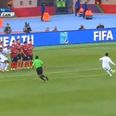 Video: Ronaldinho scores another beautiful free kick