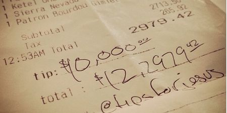 Mystery man leaves tips of over $10,000 for waiters