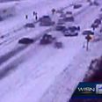 Video: Wintry conditions cause huge 40-car pile-up in Wisconsin