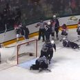 Video: Huge hit leads to a brawl between these two women’s ice hockey teams