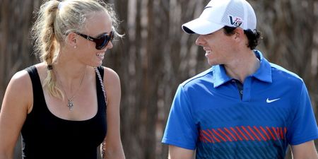 Pic: Aussie paper mX really put the boot into Rory McIlroy in this Caroline Wozniacki caption
