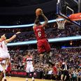Video: Dwyane Wade Alley-Oops ball almost full length of the court for LeBron James to slam home