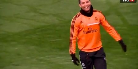Video: Cristiano Ronaldo pulls some sweet skills in training, celebrates wildly