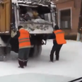 Video: Russian bin men get a little creative at work