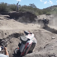 Video: Small ridge causes three rollovers in a row at the Dakar Rally