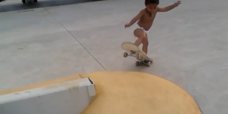 Video: This 2-year-old kid is seriously good at skateboarding