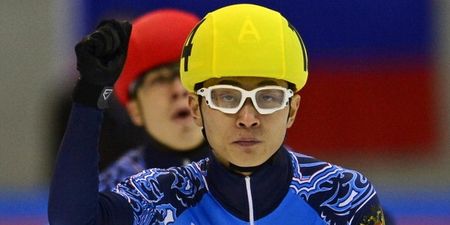 Pic: Speed skater loses race, gives winner emphatic double one-finger salute