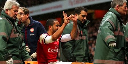 Pic: Theo Walcott’s 2-0 gesture beautifully rendered in Subbuteo form