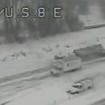 Video: Watch as a snow-covered road causes 15 accidents in just 30 seconds