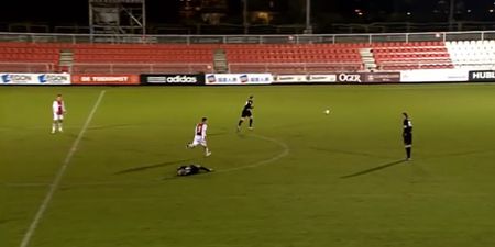 Video: Unlucky player gets team-mate’s free kick straight in the head