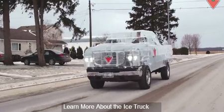 Video: How cool is this? Truck made almost entirely of ice drives on Canadian streets
