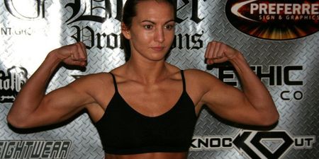 Pic: Female MMA fighter Kaitlin Young suffered a really horrible cut to her forehead in training