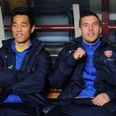 GIF: Lukas Podolski was not at all happy that he didn’t get off the bench last night