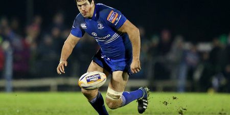 Picture: Leinster’s Mike McCarthy was absolutely covered in blood after being stamped on
