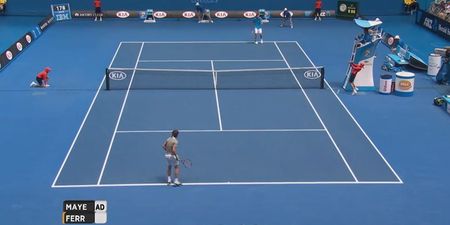 Video: Ballgirl gets hit in the face at the Australian Open